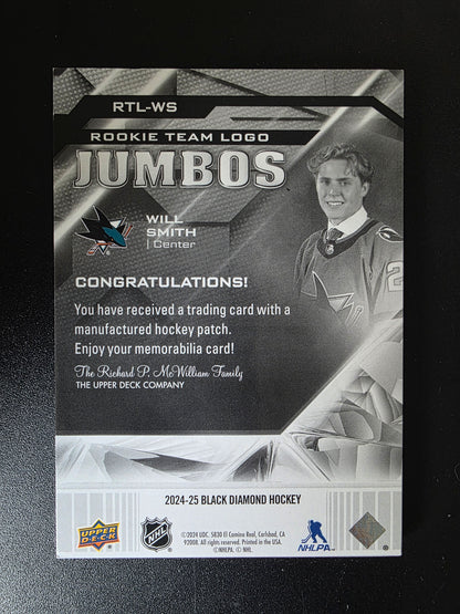 2024-25 Upper Deck Black Diamond - Rookie Team Logo Jumbos - WIll Smith #RTL-WS RY