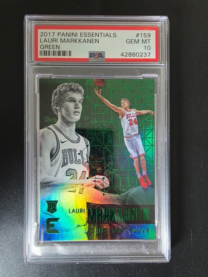 2017-18 Panini Essentials - Green - Lauri Markkanen #159 PSA10 RC