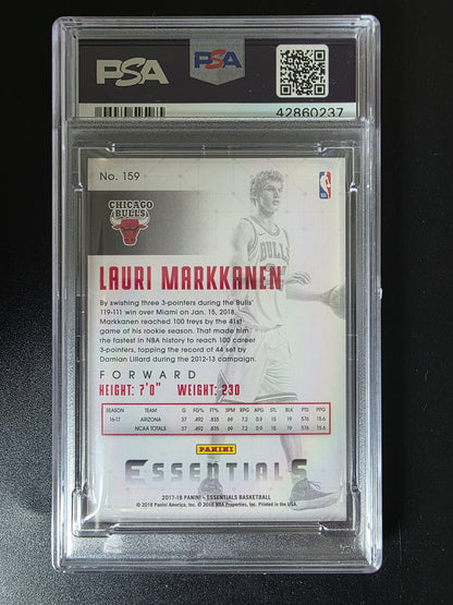 2017-18 Panini Essentials - Green - Lauri Markkanen #159 PSA10 RC