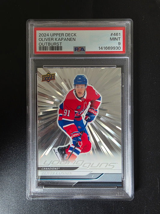2024-25 Upper Deck Series 2 - Outburst - Young Guns - Oliver Kapanen #461 PSA9 RC