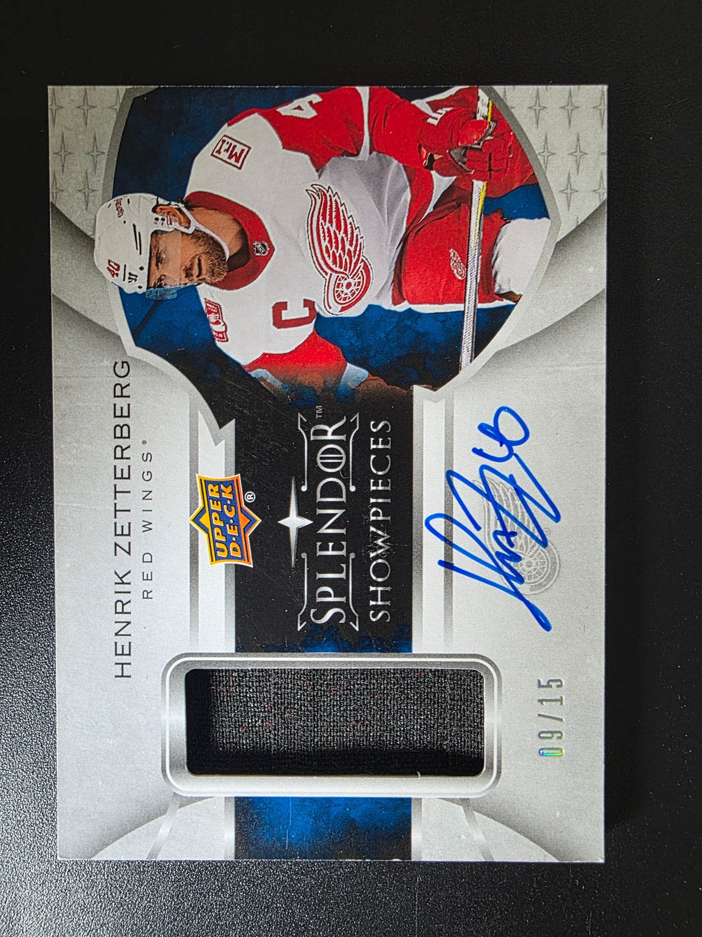 2017-18 Upper Deck Splendor - Showpieces - Blue - Henrik Zetterberg #SP-HZ /15