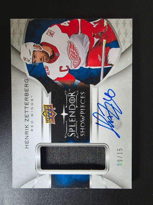 2017-18 Upper Deck Splendor - Showpieces - Blue - Henrik Zetterberg #SP-HZ /15