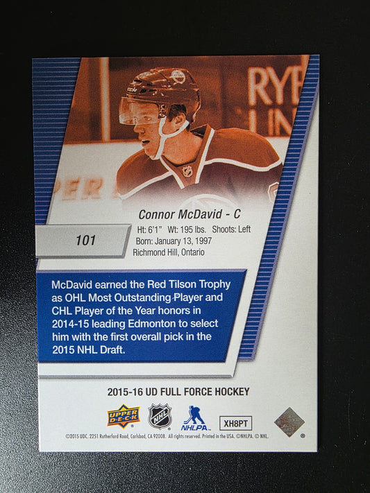 2015-16 Upper Deck Full Force - 3D Full Force Freshman - Connor McDavid #101 RY