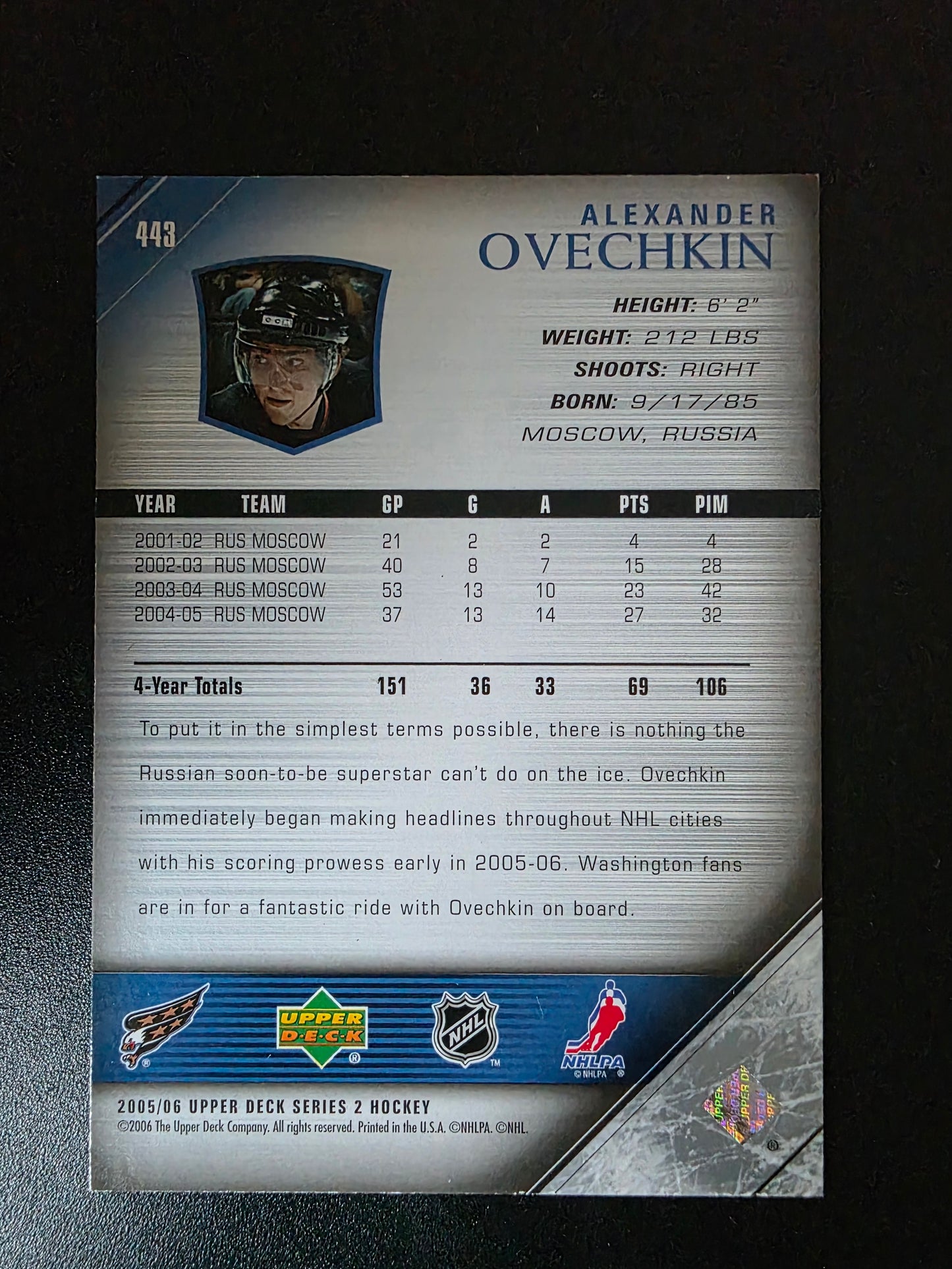 2005-06 Upper Deck - Young Guns - Alexander Ovechkin #443 RC