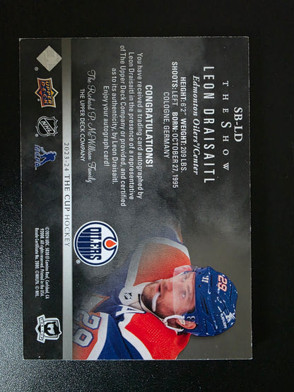 2023-24 Upper Deck The Cup - The Show - Black Autographs - Leon Draisaitl #SB-LD