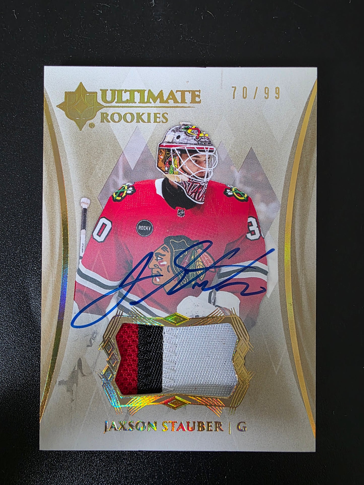 2023-24 Upper Deck Ultimate Collection - Patch - Ultimate Rookies Autographs - Jaxson Stauber #196  /99 RC