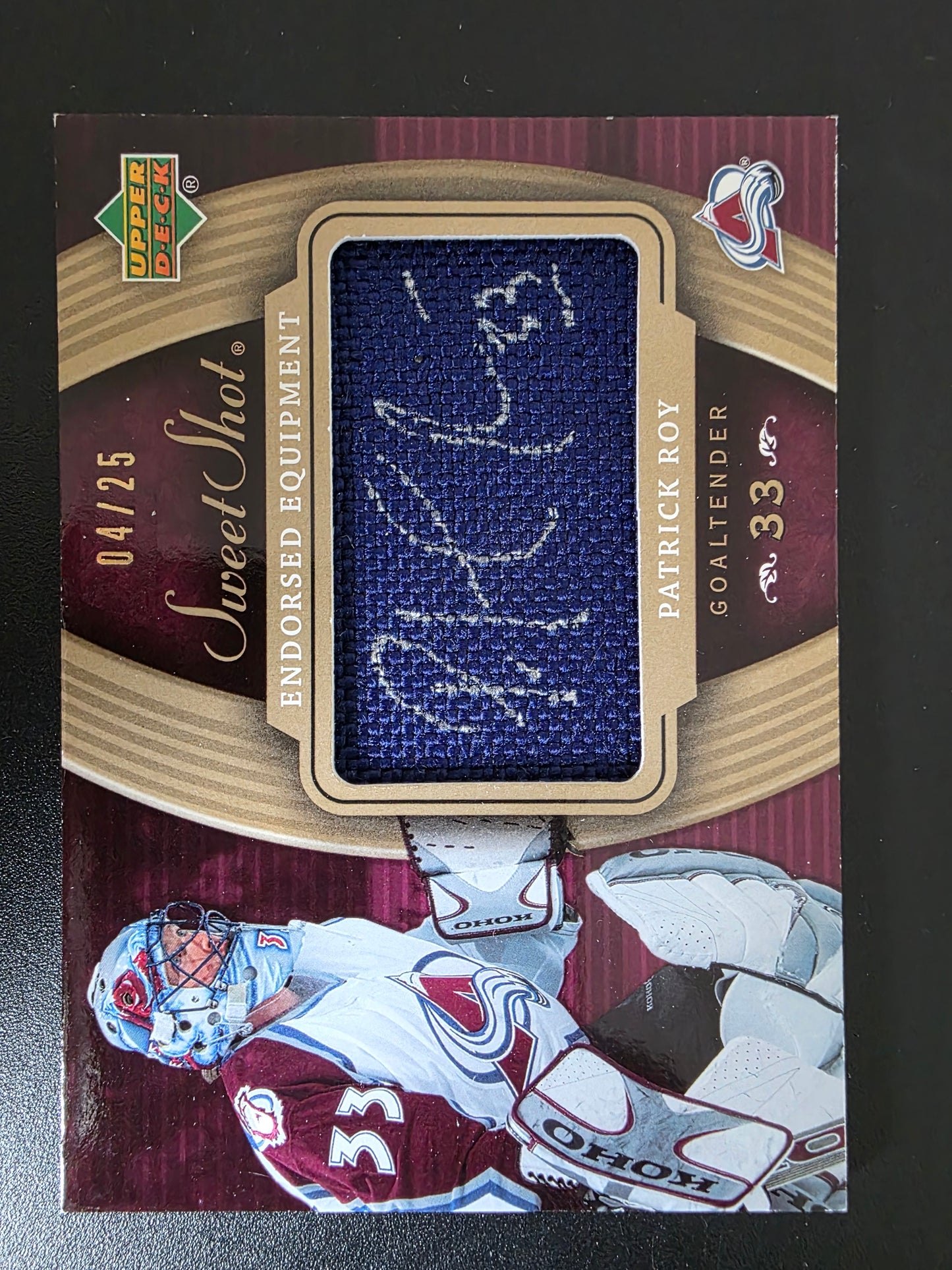 2006-07 Upper Deck Sweet Shot - Endorsed Equipment - Patrick Roy #EE-PR /25