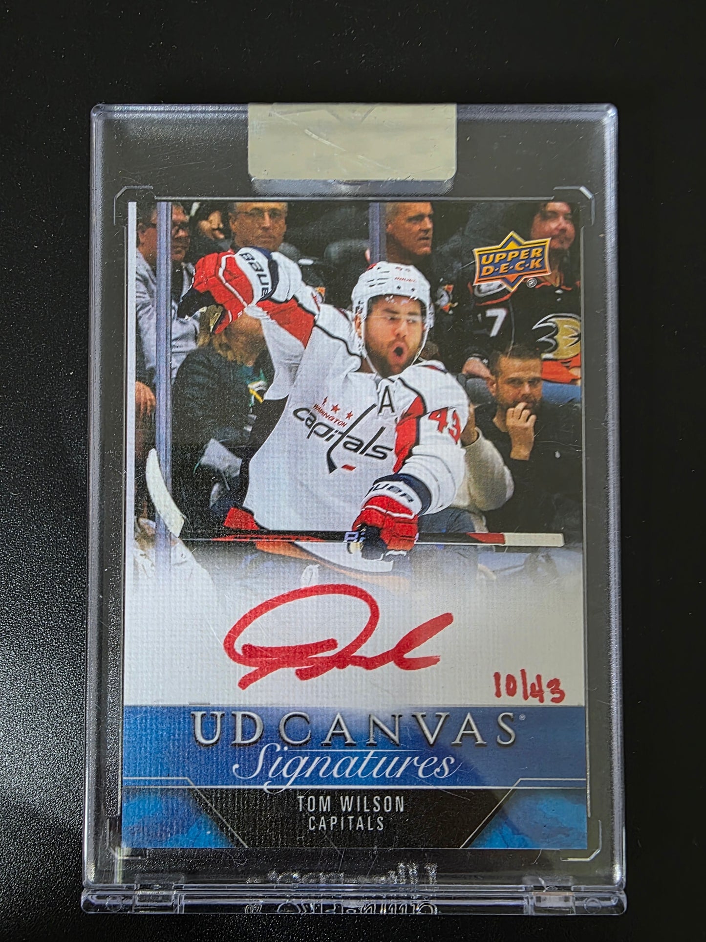 2023-24 Upper Deck Clear Cut - Canvas Signatures - Red Ink - Tom Wilson #CS-TW /43
