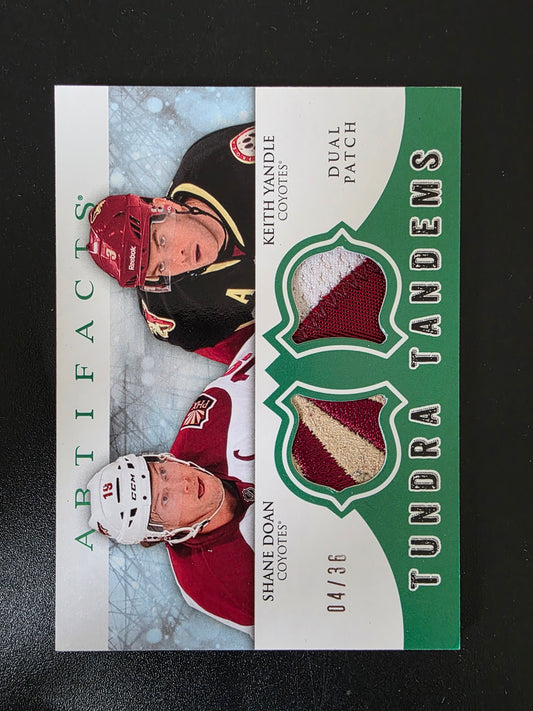 2012-13 Upper Deck Artifacts - Tundra Tandems Dual Jerseys - Emerald Patches - Shane Doan / Keith Yandle #TT-DY /36