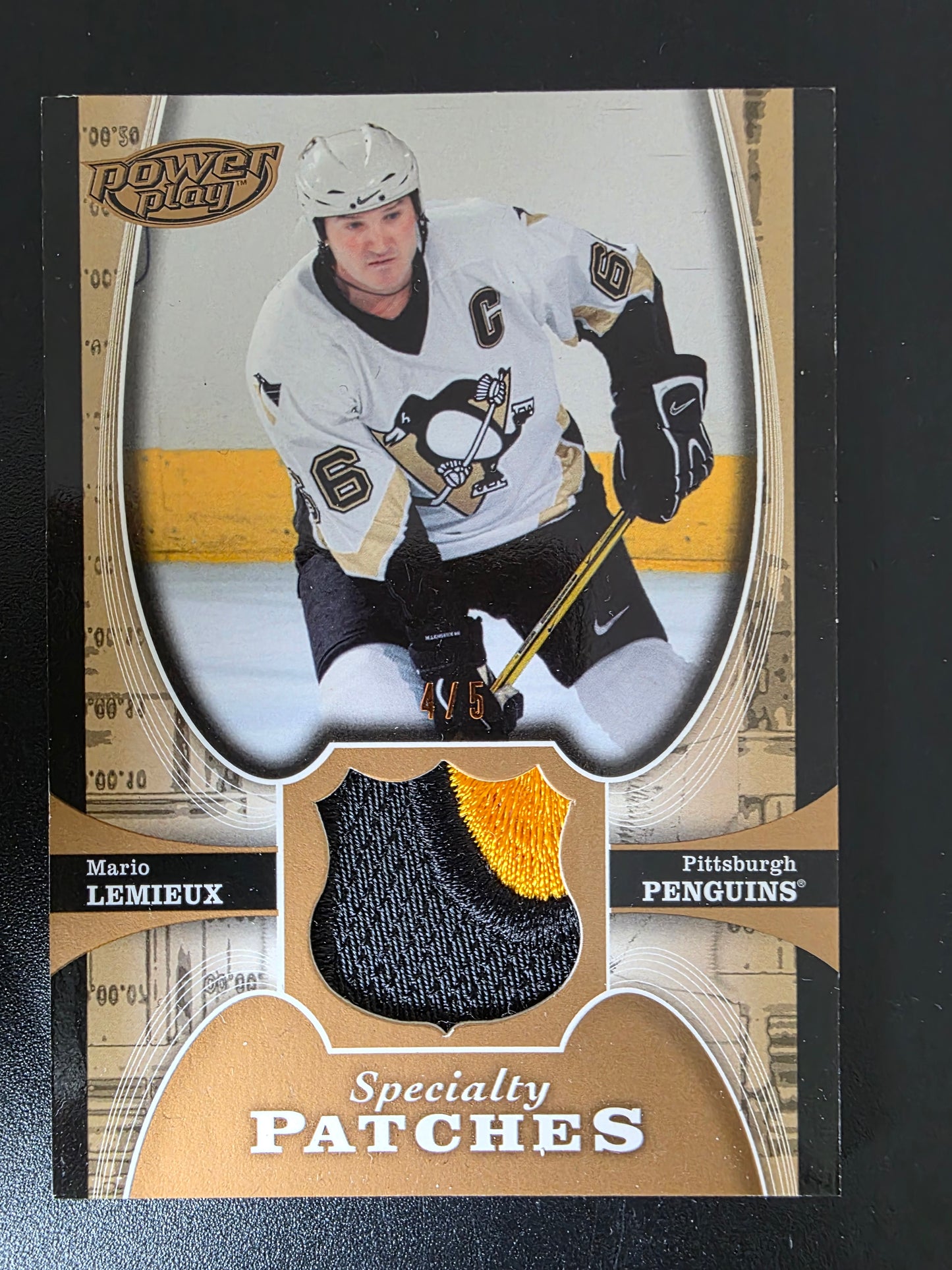 2005-06 Upper Deck Power Play - The Specialists Jerseys - Patch - Mario Lemieux #SP-ML /5