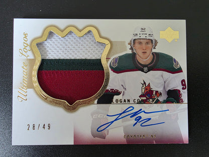 2023-24 Upper Deck Ultimate Collection - 2003-04 Ultimate Collection Signatures - Rookies Gold Auto Patch - Tier 1 - Logan Cooley #03R-LC /49 RY