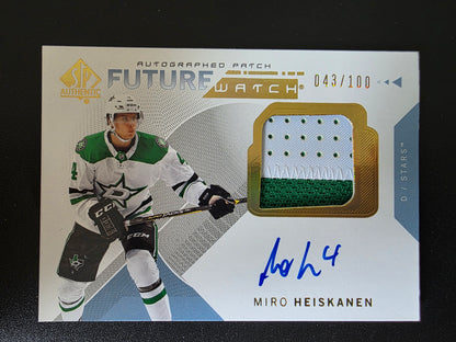 2018-19 Upper Deck SP Authentic - Patch - Autographed Future Watch - Miro Heiskanen #191 /100 RC