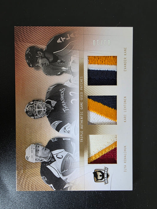2009-10 Upper Deck The Cup - Cup Trios - Patches - Ilya Kovalchuk / Kari Lehtonen / Evander Kane #CT-KLK /10