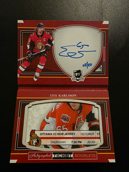 2017-18 Upper Deck The Cup - Autographed Ticket Booklets - Erik Karlsson #TB-EK /20