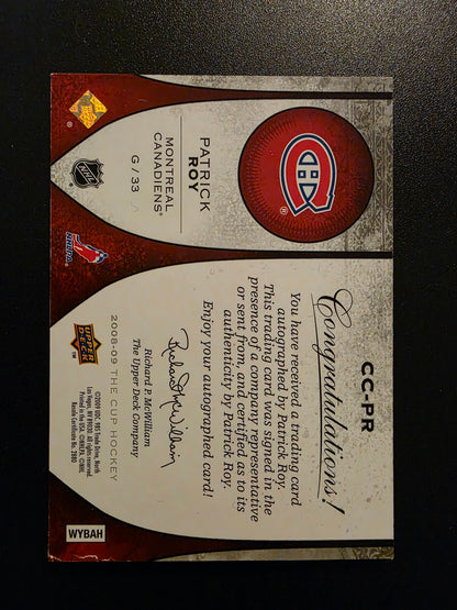 2008-09 Upper Deck The Cup - Chirography - Patrick Roy #CC-PR /50