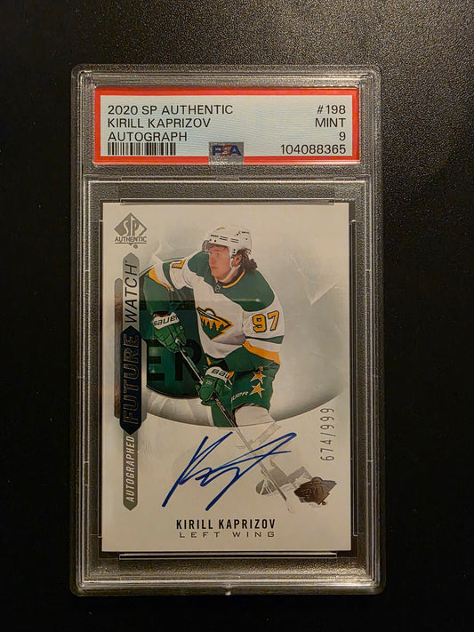 2020-21 Upper Deck SP Authentic - Autographed Future Watch - Kirill Kaprizov #198 /999 PSA9 RC