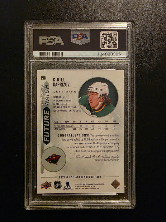 2020-21 Upper Deck SP Authentic - Autographed Future Watch - Kirill Kaprizov #198 /999 PSA9 RC