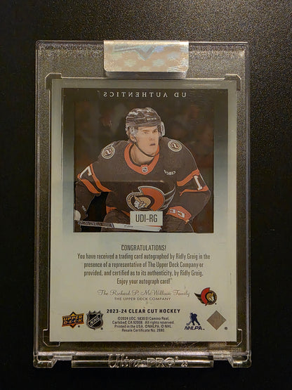 2023-24 Upper Deck Clear Cut - 1998-99 UD Ionix Authentics - Ridley Greig #UDI-RG