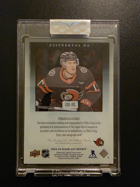 2023-24 Upper Deck Clear Cut - 1998-99 UD Ionix Authentics - Ridley Greig #UDI-RG