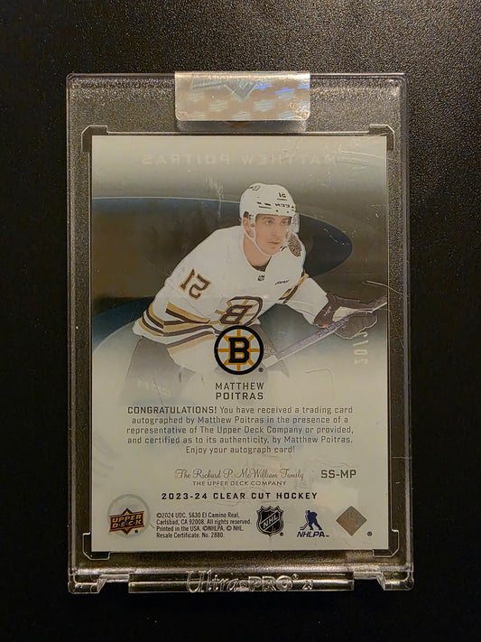 2023-24 Upper Deck Clear Cut - 2006-07 UD Sweet Shot Autos - Matthew Poitras #SS-MP /25 RY
