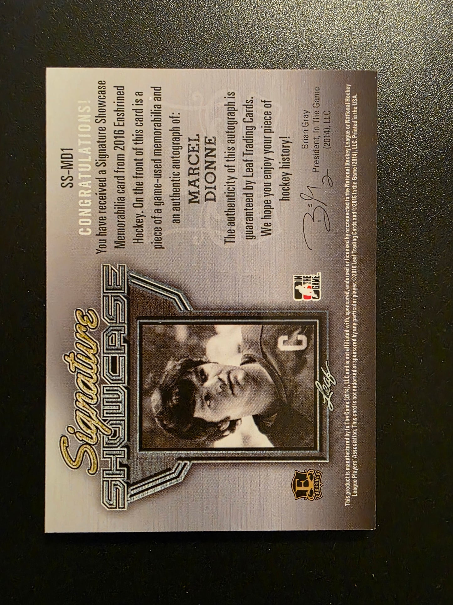 2016 Leaf In the Game Enshrined - Signature Showcase - Silver - Marcel Dionne #SS-MD1 /35