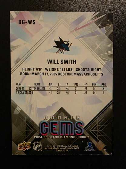 2024-25 Upper Deck Black Diamond - Rookie Gems - Will Smith #RG-WS /399 RY