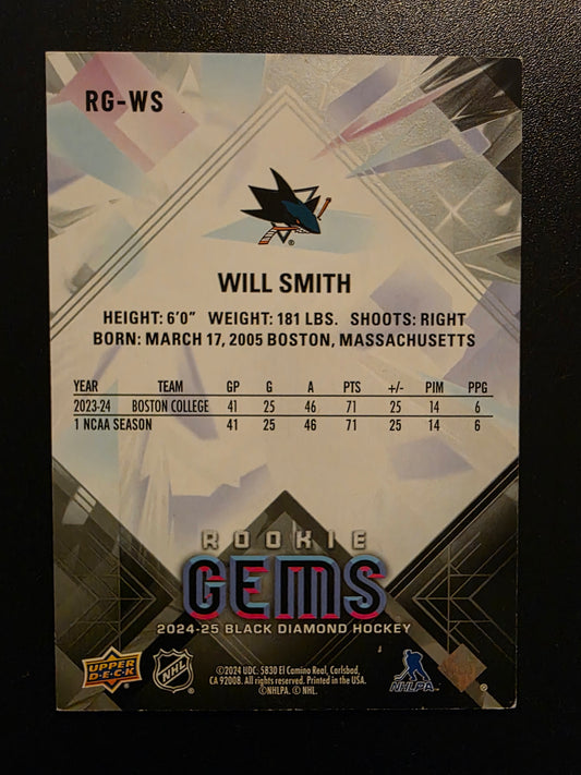 2024-25 Upper Deck Black Diamond - Rookie Gems - Will Smith #RG-WS /399 RY
