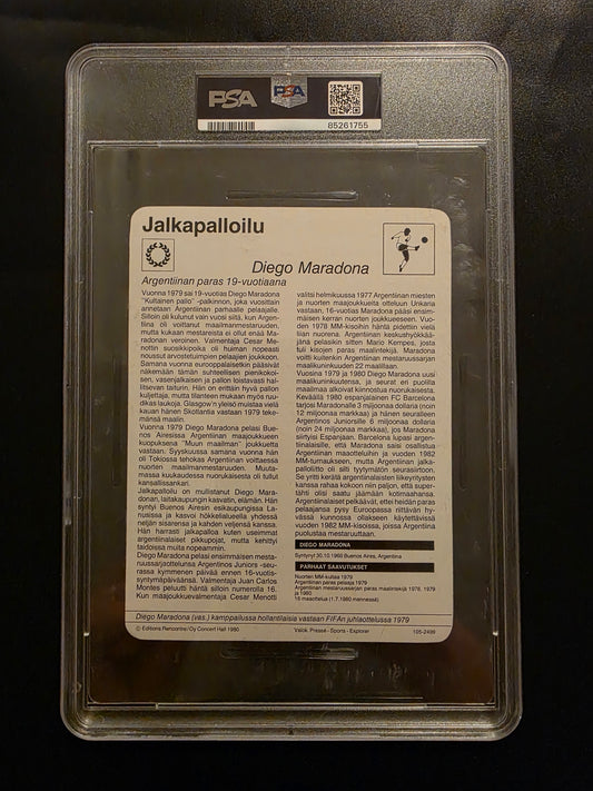 1980 Sportscaster Finnish - Diego Maradona #2499 PSA 8