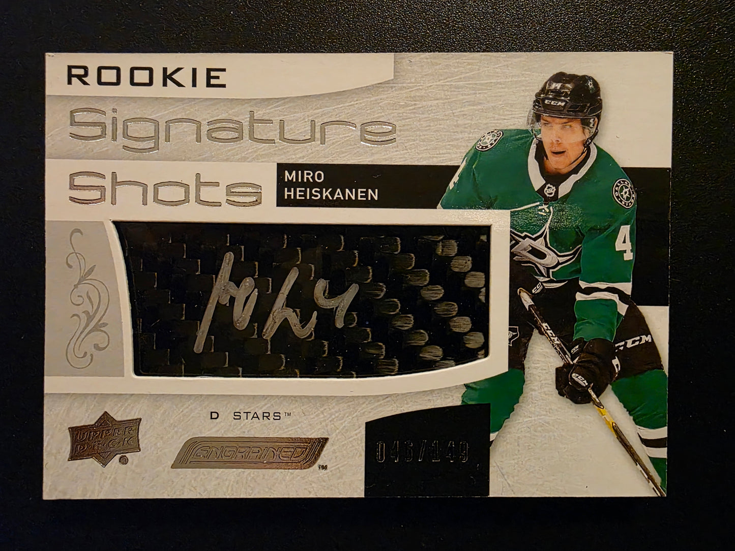 2018-19 Upper Deck Engrained - Rookie Signature Shots - Miro Heiskanen #RSS-MH /149 RY
