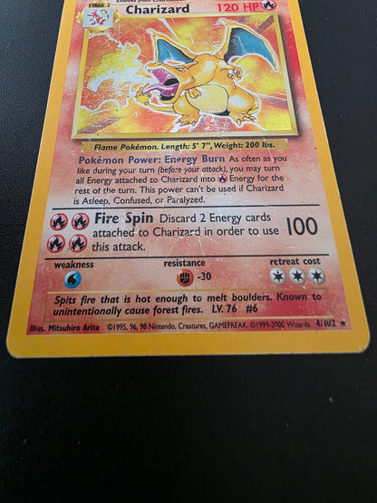 1999 Pokemon Base Set - Holo - Charizard #4 (Condition: Played)