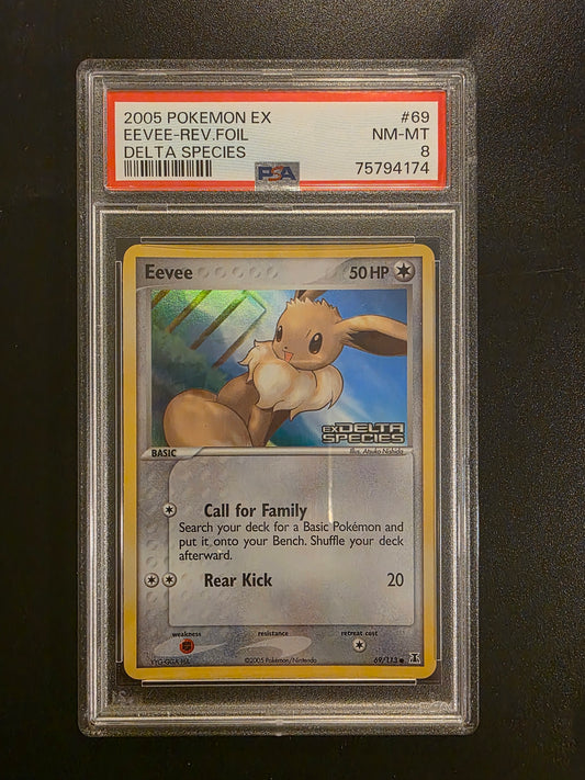 2005 Pokemon - EX Delta Species - Reverse Foil - Eevee #69 PSA8