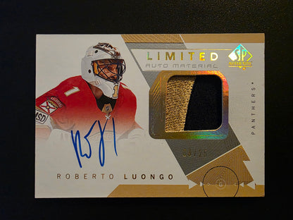 2018-19 Upper Deck SP Authentic - Limited Auto Material - Roberto Luongo #61 /25
