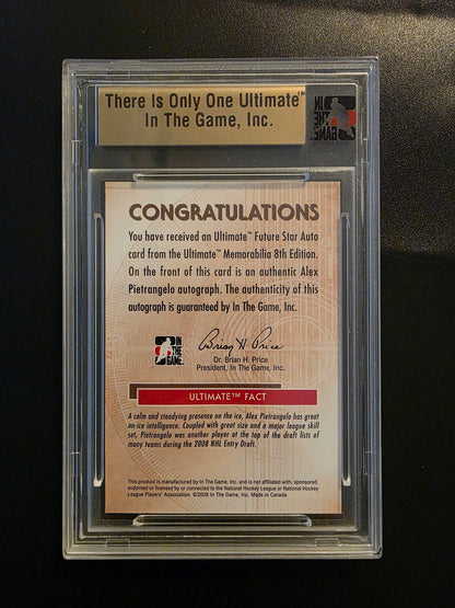 2007-08 In the Game Ultimate Memorabilia 8th Edition - Future Star Autographs - Silver - Alex Pietrangelo /40 PRC