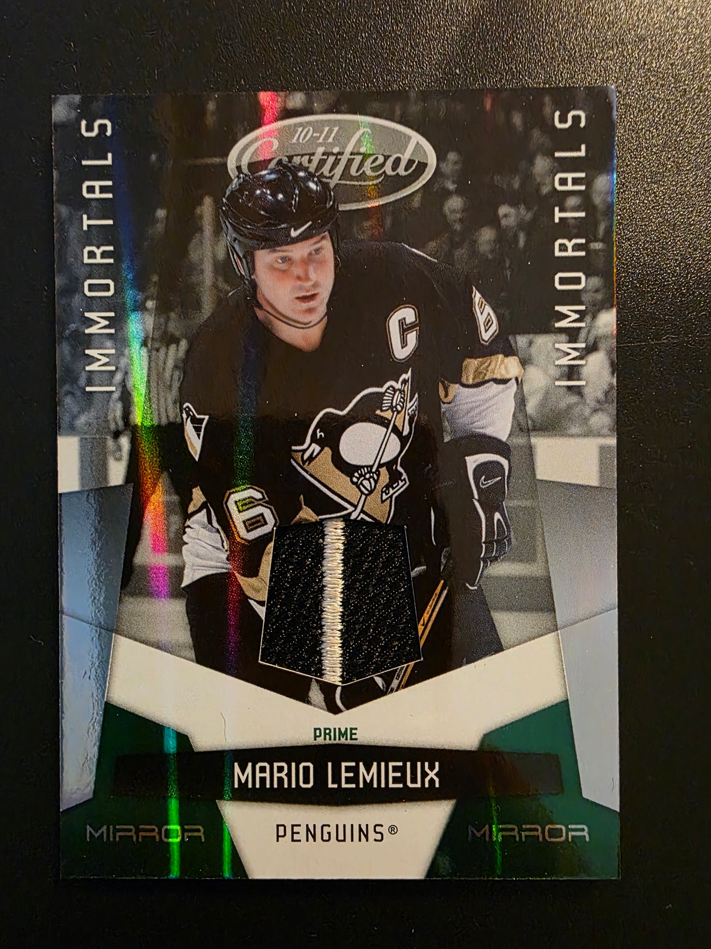 2010-11 Panini Certified - Mirror Emerald Materials - Immortals - Mario Lemieux #156 /5