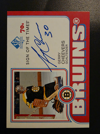 2018-19 Upper Deck SP Authentic - Sign of the Times 70s - 2019-20 SP Authentic Update - Gerry Cheevers #ST70-GC