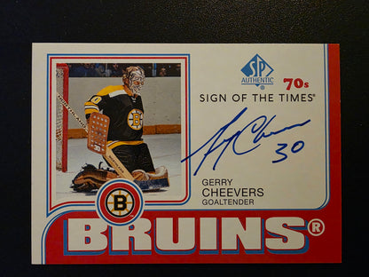 2018-19 Upper Deck SP Authentic - Sign of the Times 70s - 2019-20 SP Authentic Update - Gerry Cheevers #ST70-GC
