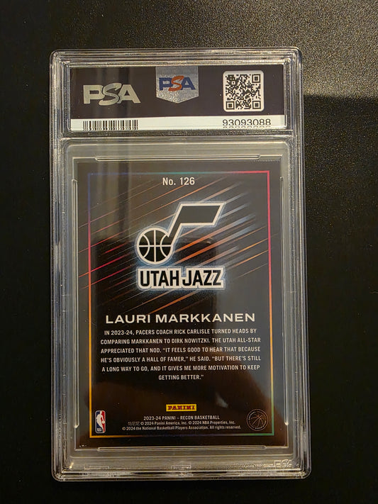 2023-24 Panini Recon - 1st Off the Line FOTL Holo Orange - Lauri Markkanen #126 /12 PSA7