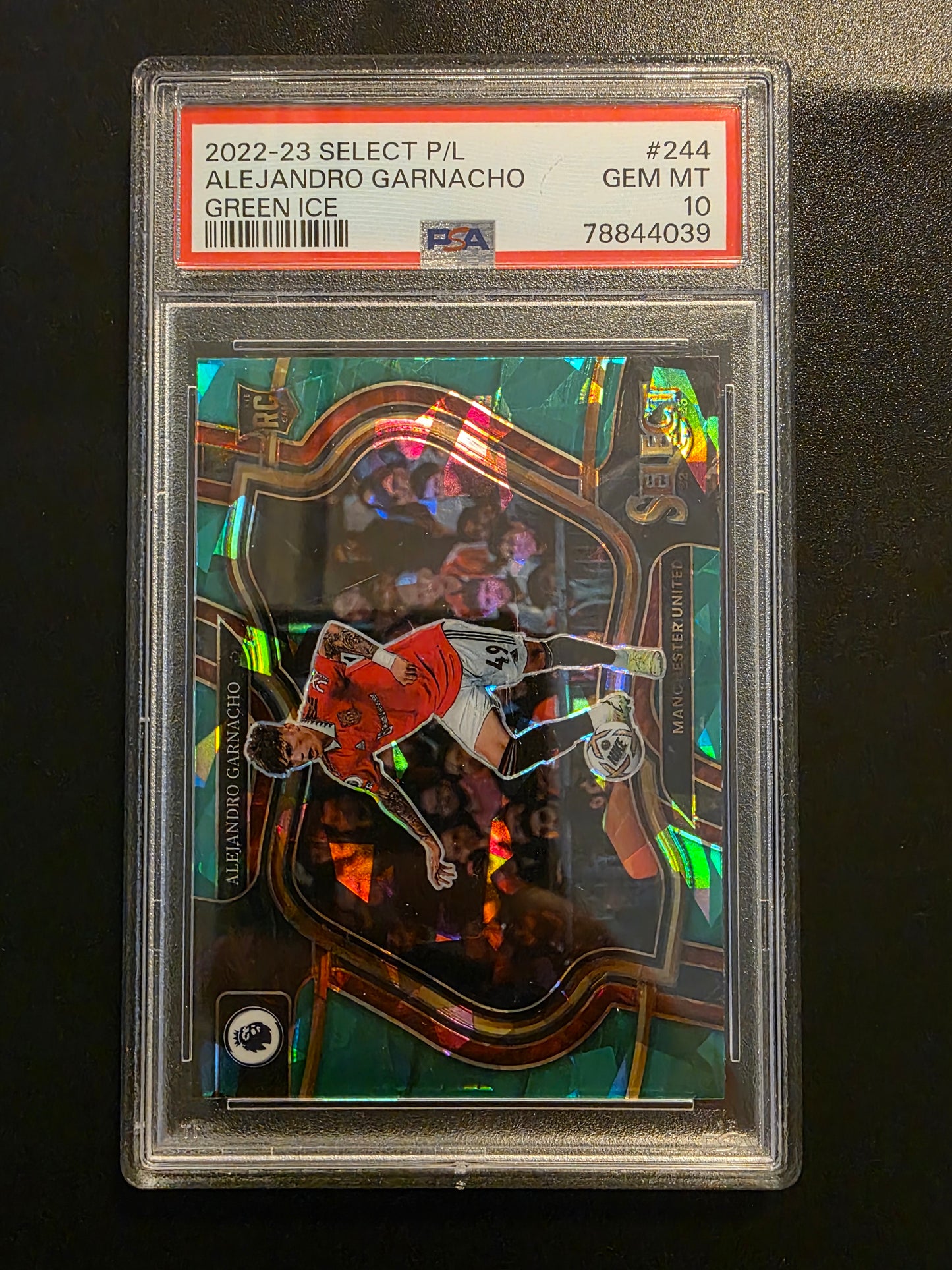 2022-23 Panini Select Premier League - Green Ice - Field Level - Alejandro Garnacho #244 PSA10 RC