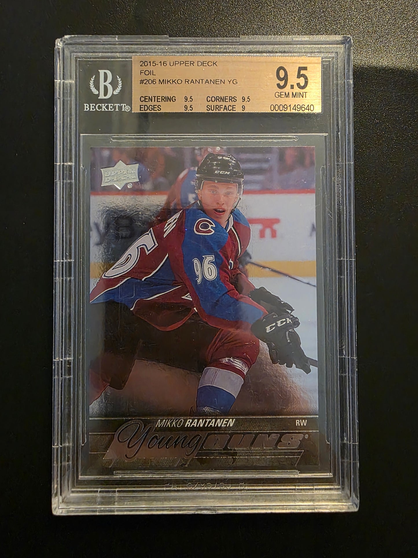 2015-16 Upper Deck - Mikko Rantanen Young Guns Silver Foil #206 BGS 9.5 RC