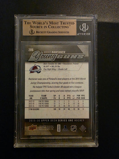 2015-16 Upper Deck - Mikko Rantanen Young Guns Silver Foil #206 BGS 9.5 RC