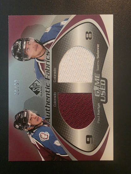 2003-04 Upper Deck SP Game Used Edition - Authentic Fabrics Dual - Paul Kariya / Teemu Selanne #DF-KS /99