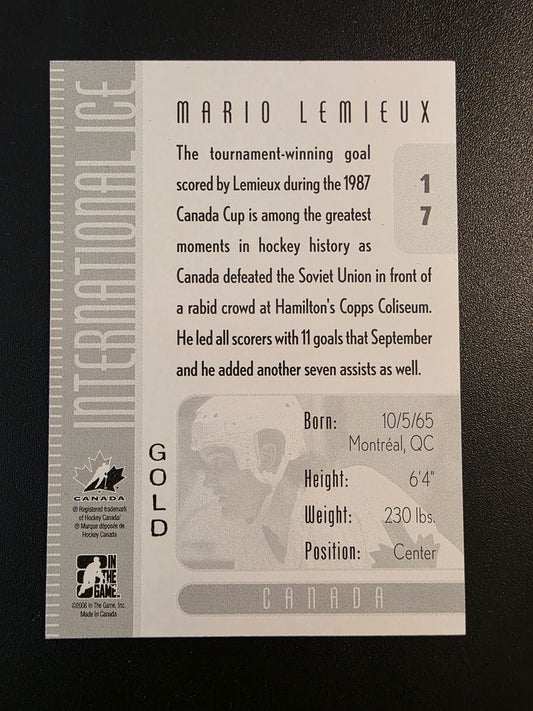 2006-07 In the Game-Used International Ice Signature Series - Gold - Mario Lemieux #17 /10