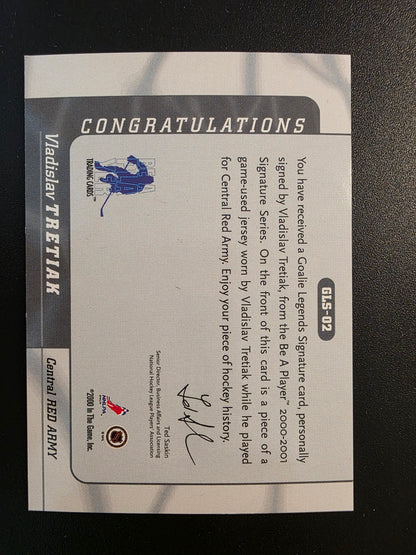 2000-01 In the Game Be A Player Signature Series - Goalie Legends - Memorabilia Autographs - Vladislav Tretiak #GLS-02
