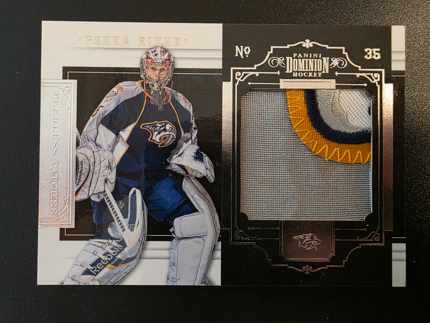 2010-11 Panini Dominion - Peerless Patches - Pekka Rinne #2 /25