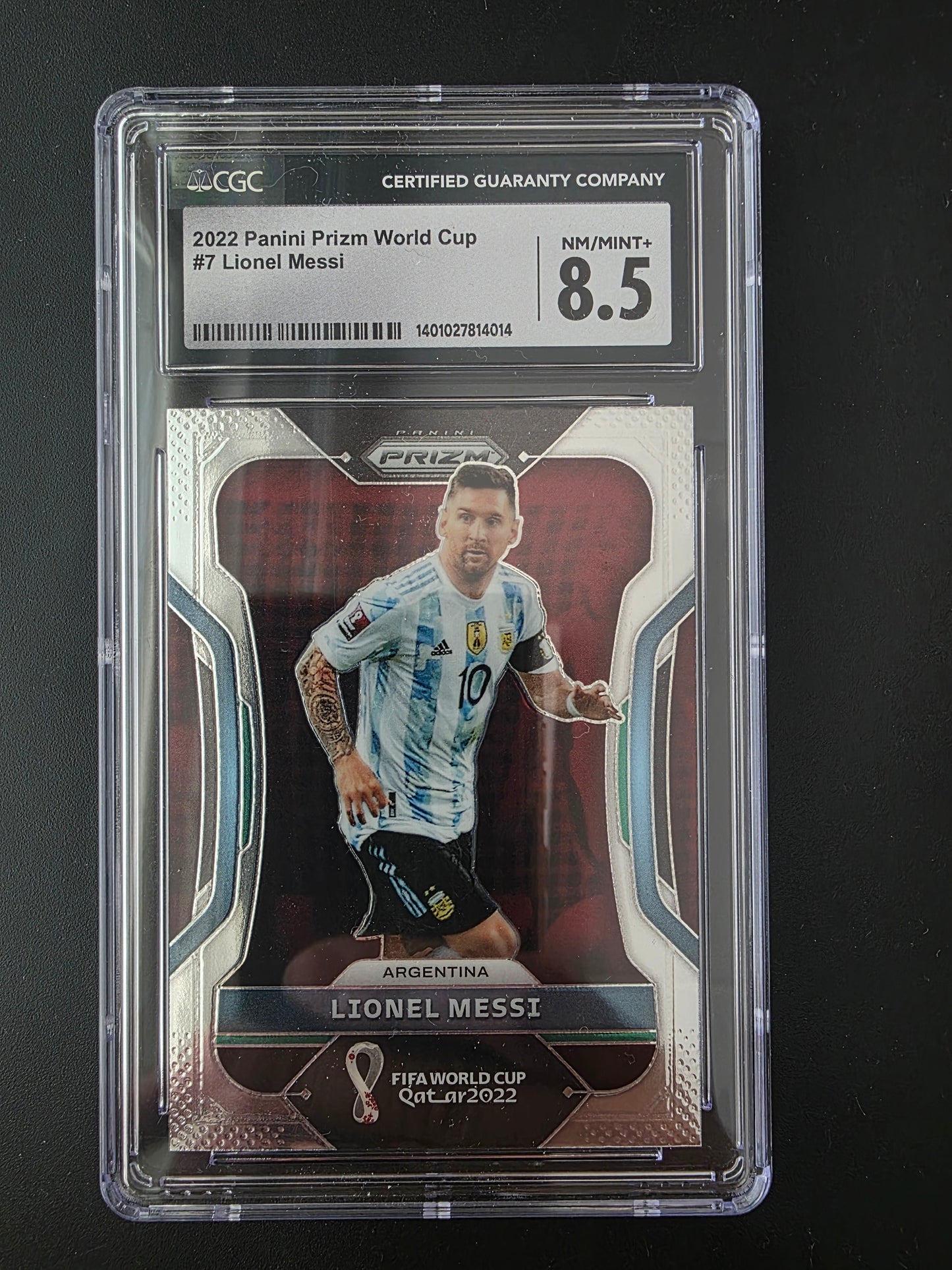 2022 Panini Prizm World Cup Qatar - Lionel Messi #7 CGC 8.5
