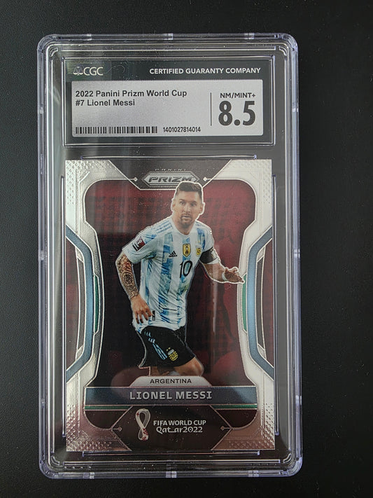2022 Panini Prizm World Cup Qatar - Lionel Messi #7 CGC 8.5