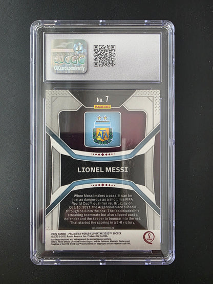 2022 Panini Prizm World Cup Qatar - Lionel Messi #7 CGC 8.5