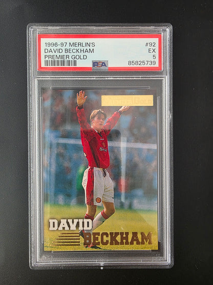 1996 Merlin Premier Gold - David Beckham - 092 RC PSA 5