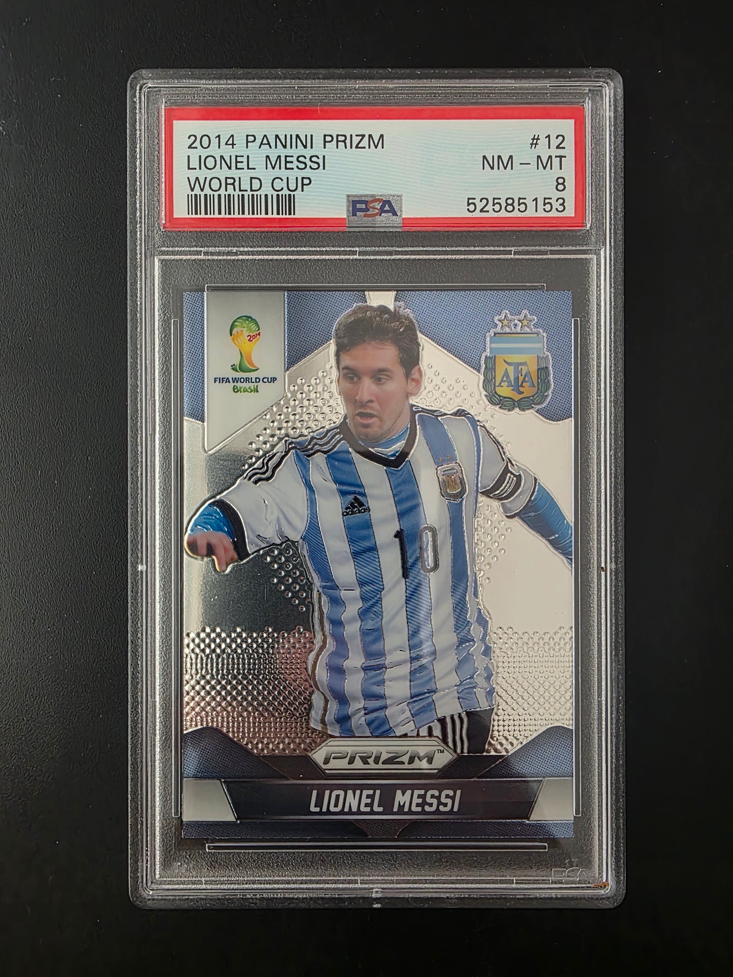 2014 Panini Prizm World Cup - Lionel Messi #12 PSA 8