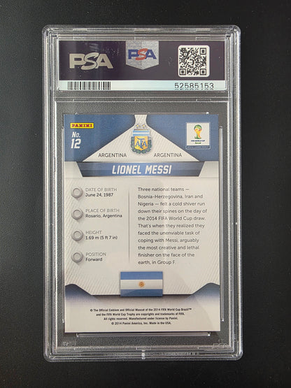 2014 Panini Prizm World Cup - Lionel Messi #12 PSA 8